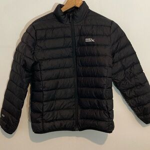 EDDIE BAUER KIDS UNISEX PUFFER PACKABLE DOWN BLACK 650 YOUTH JACKET COAT SIZE LG